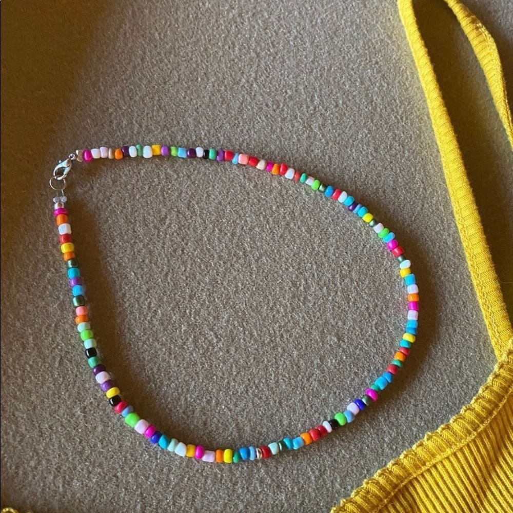 Multicolored Seedbead VSCO necklace/choker